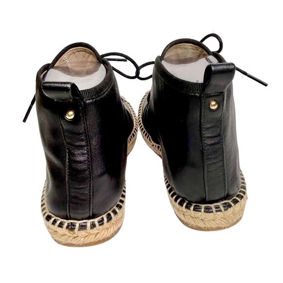 Club Monaco Black Glove Leather Espadrille Ankle Chukka Boots0 - Picture 5 of 10